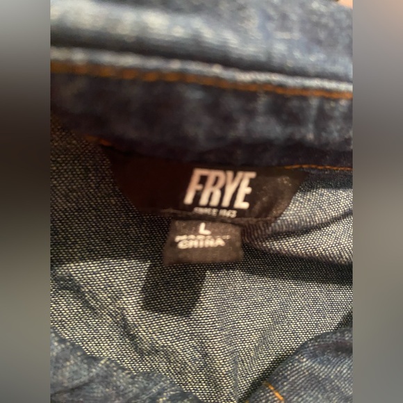 Women’s FRYE Button Front Dark Wash Denim Dress - Picture 9 of 12